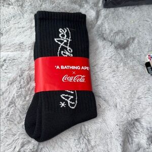 Bape x Coca Cola Black Ribbed Athletic Socks
